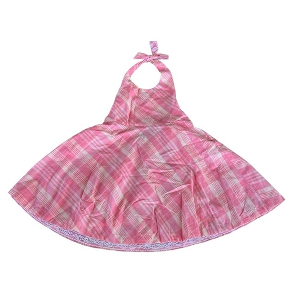 Vineyard Vines Menemaha Halter Dress Madras Hibiscus Pink Size 2T NWT Preppy - Picture 2 of 10
